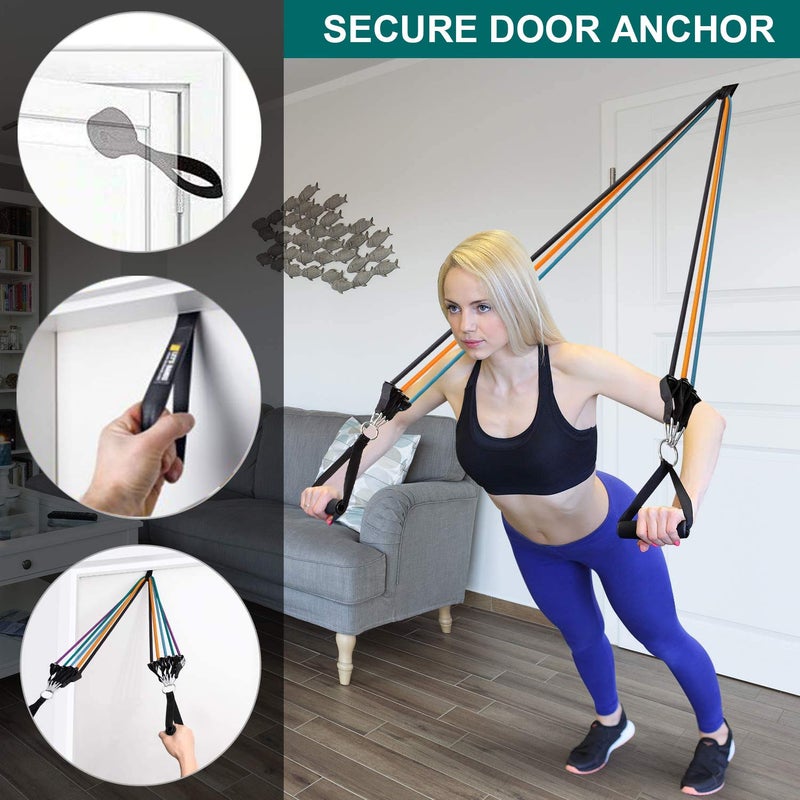 EddHomes Resistance Bands Door Anchor Attachment Secure Door Anchor Heavy Duty Door Anchor for Resistance Bands Door Jamb Anchor for Fitness Bands Workout Band Anchor (Larger/Won't Damage Door/2Pcs) - Image 2